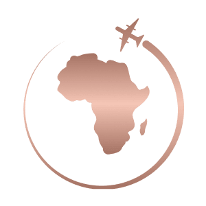 Africa map and airplane icon for streamlined travel logistics for luxury African journeys